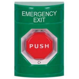 STI SS2109EX-EN Stopper Station – Green – Push and Turn – Illumination Button – Emergency Exit Label